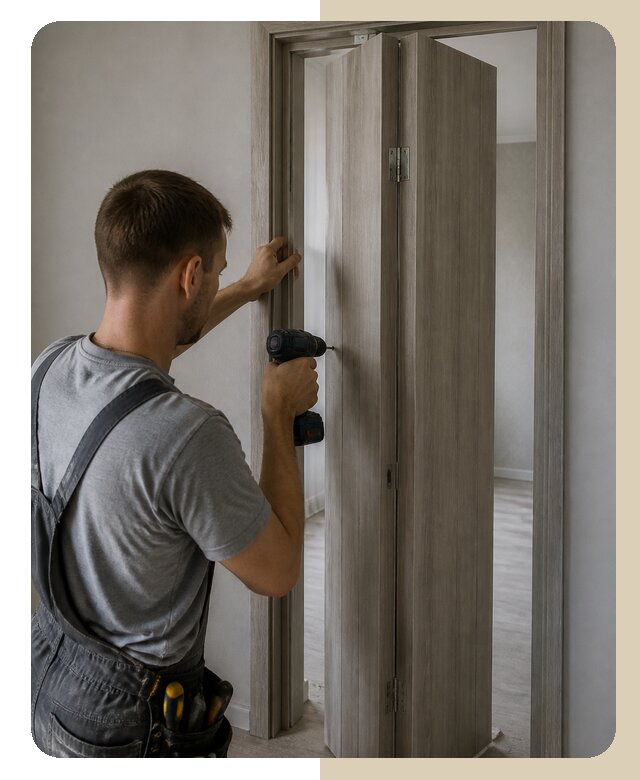 Установка двери гармошки в Иркутске по цене от 4689 р. | ДвериЛегко-Ркт